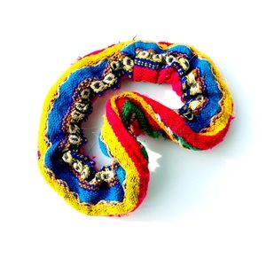 Vintage Ethnic Rainbow Scrunchy
